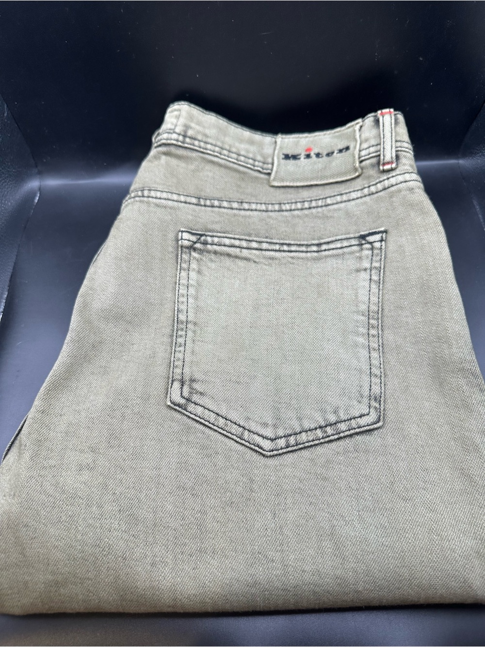 Ultra Rare Kiton Special Edition Slim Olive Denim US38